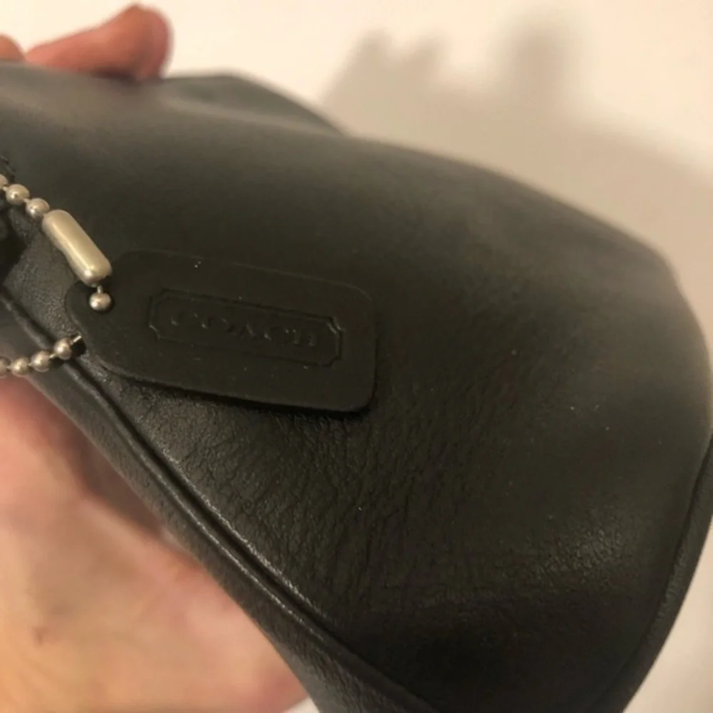 Coach vintage black cosmetic case toiletries bag with mini hang tag RARE